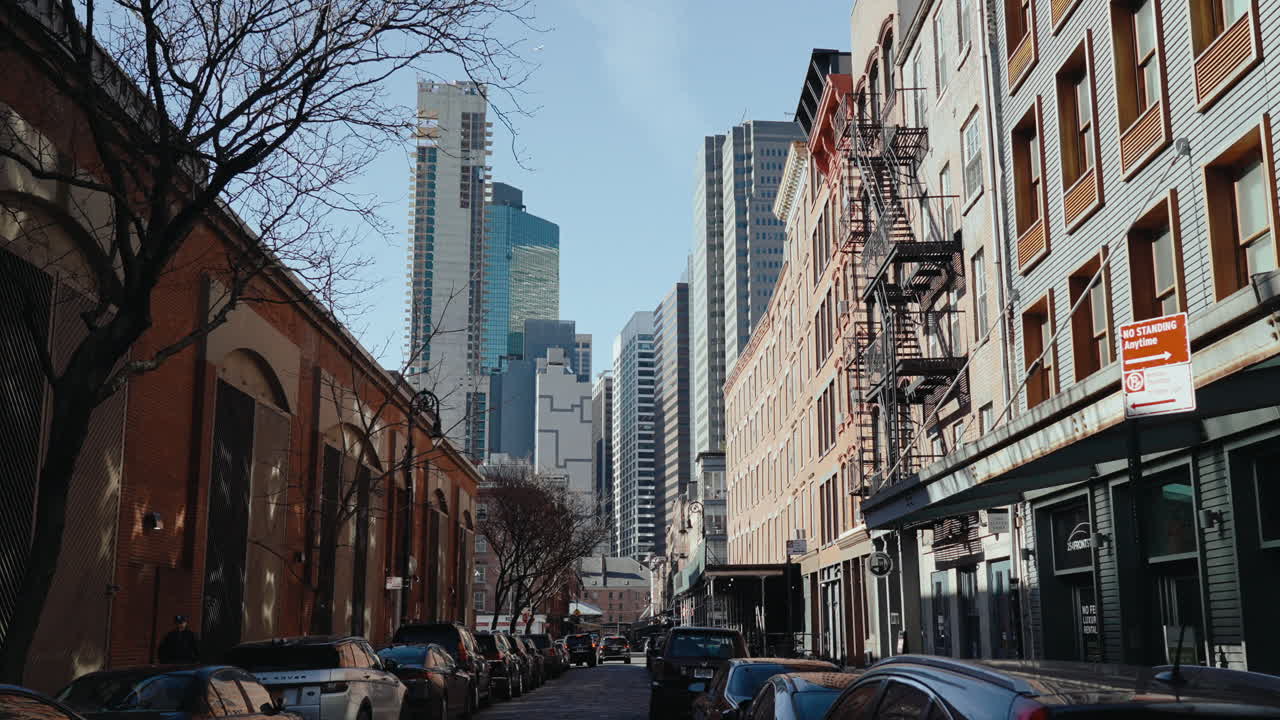 City Street with Skyscrapers