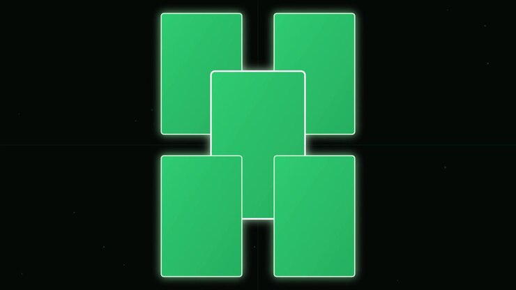 Animated Green Rectangles Appearing and Moving on Black Background