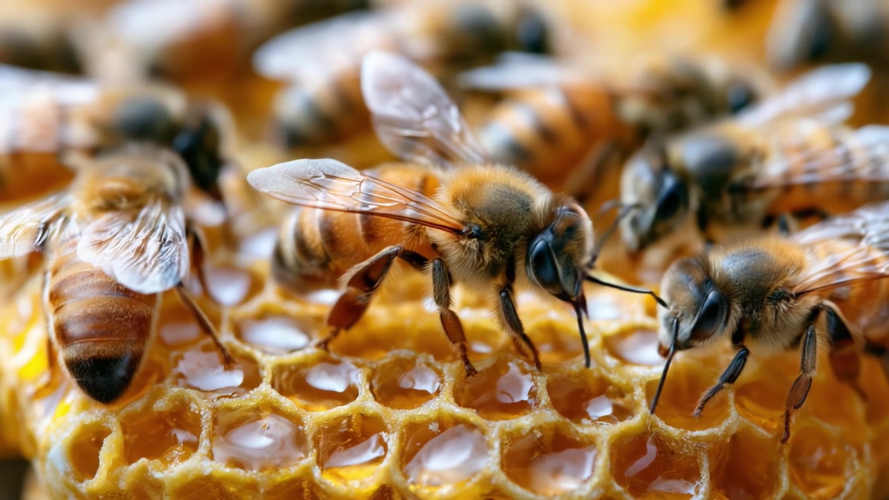 Esplorando l'Intricato Mondo delle Api da Miele: Un Viaggio Ravvicinato nel Loro Alveare e la Bellezza della Produzione di Favi