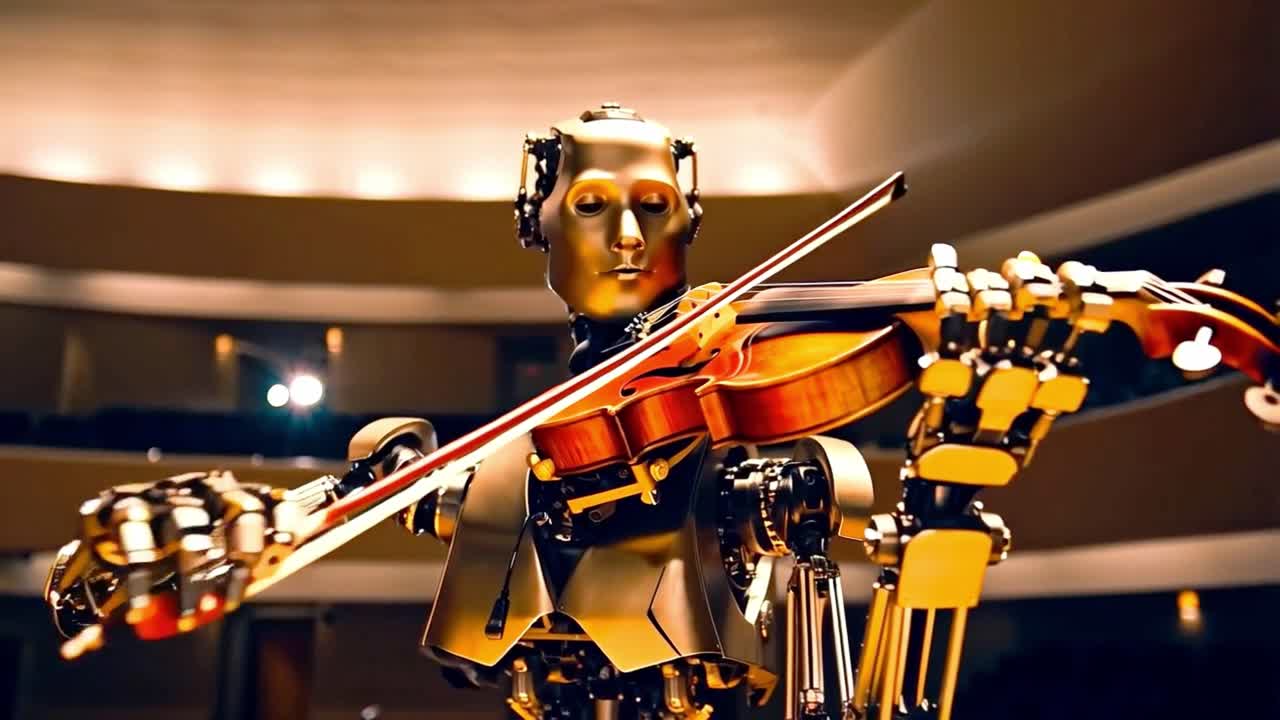 Robot playing violin
