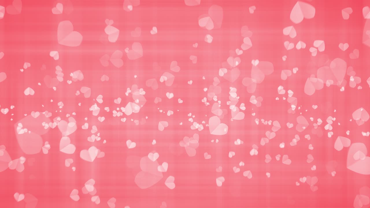 Beautiful pink hearts floating abstract St Valentines Day loop motion background. 4K 3D Seamless looping. Love theme Festive of flying hearts for Valentine's day, Mother's day, Wedding anniversary.