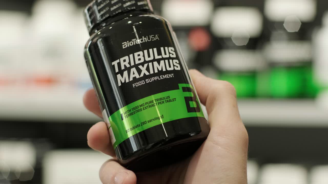 스포츠 영양 상점 인테리어에는 다양한 영양 보충제가 있습니다.