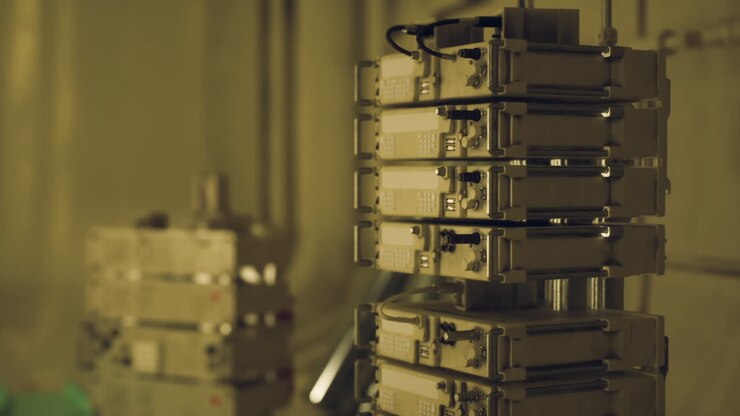 A stack of military radio equipment