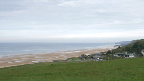 beautiful seascape of omaha beach. static