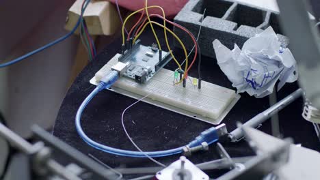 Close up of electromechanical circuit