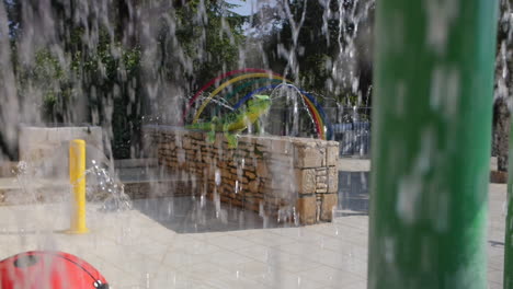 juegos de parque acuático slowmotion. fuentes cascada