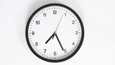 video en primer plano de la cara del reloj en la pared