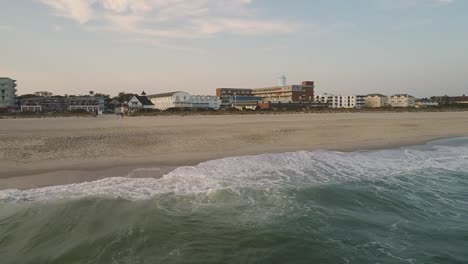 Drone-video-of-Cape-May,-New-Jersey-beach-in-September