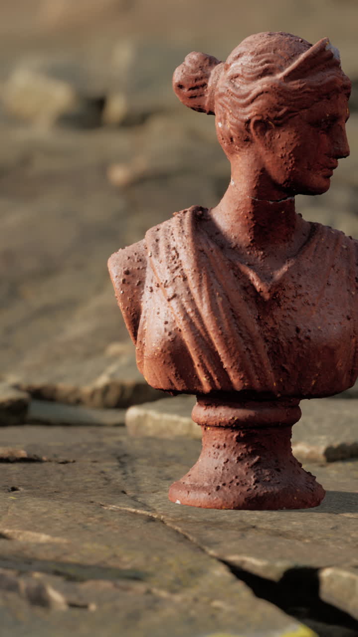 Estatua de busto de mujer romana/griega antigua