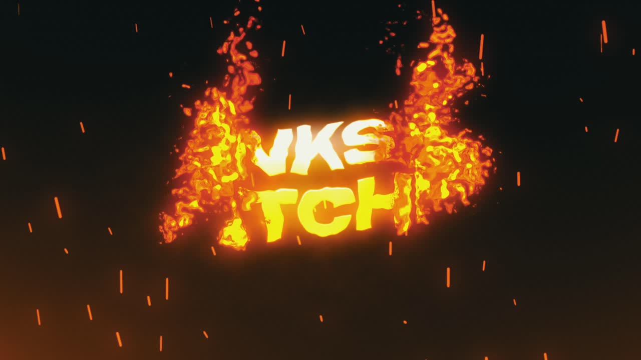 Dynamic Fire Reveal of 'Thanks for Watching' Text