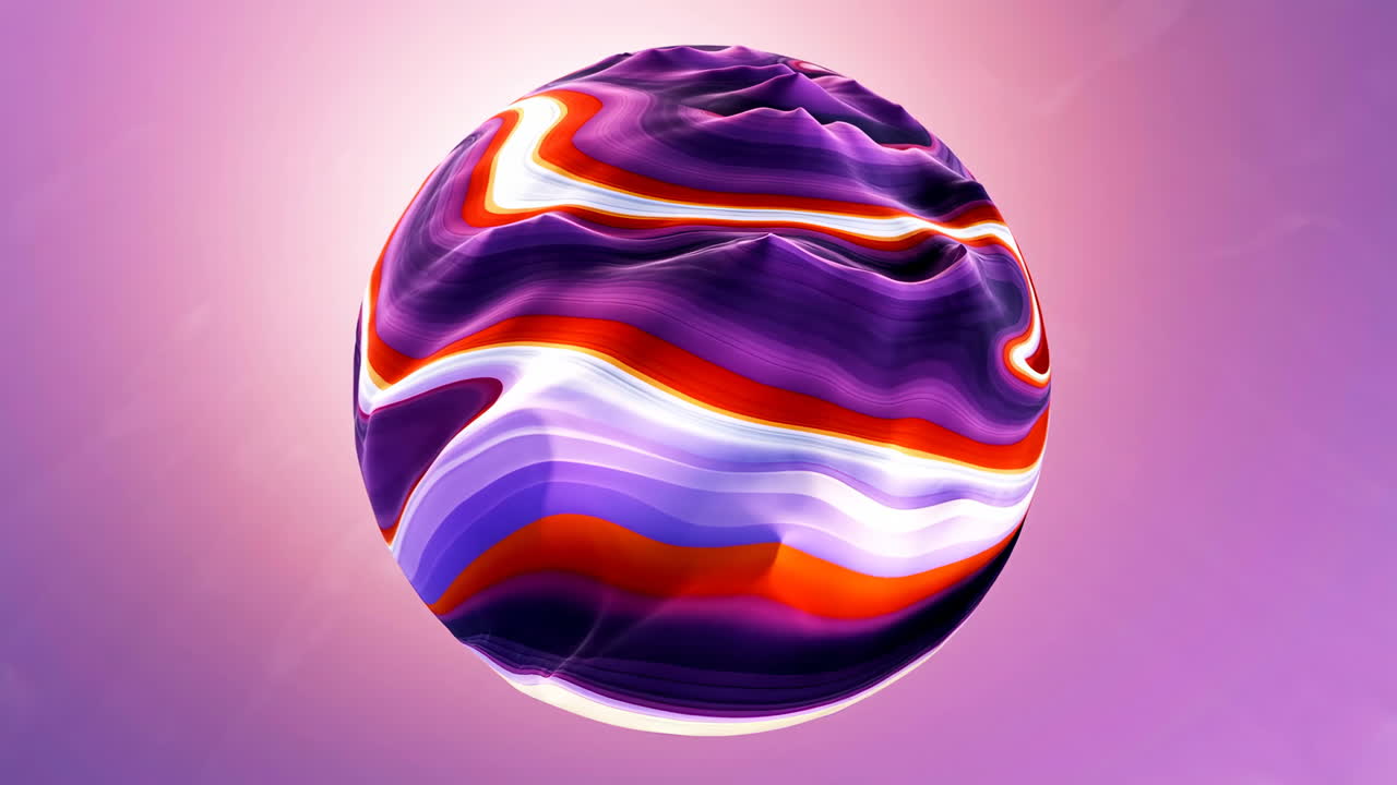 Abstract 3D sphere with wavy topography