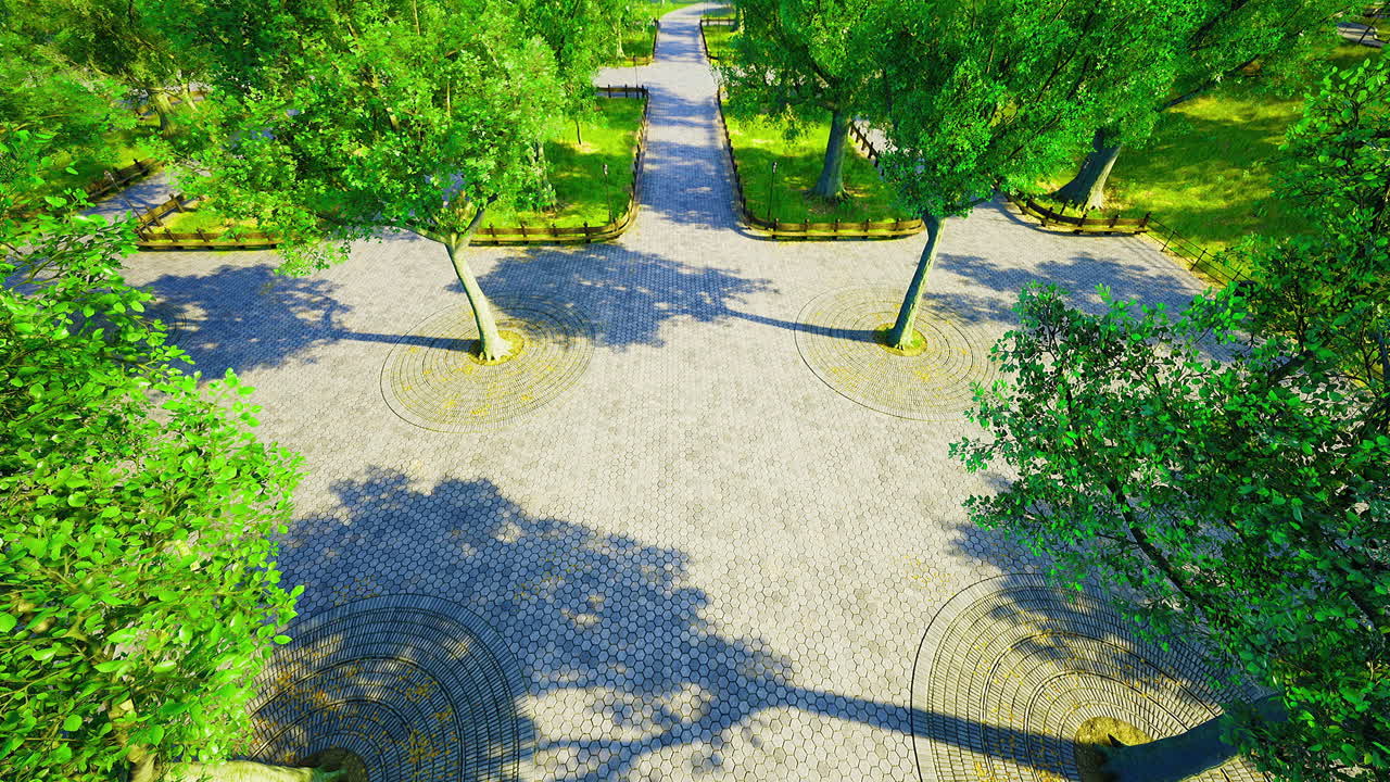 Lush green park pathways inviting visitors to explore natures beauty