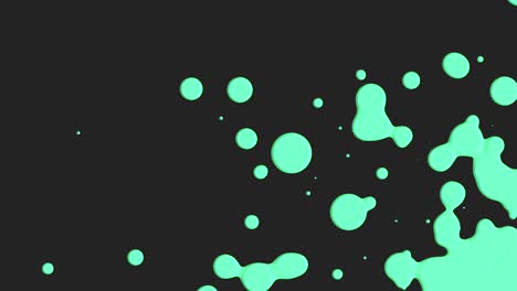 Abstract green liquid and splashes spots