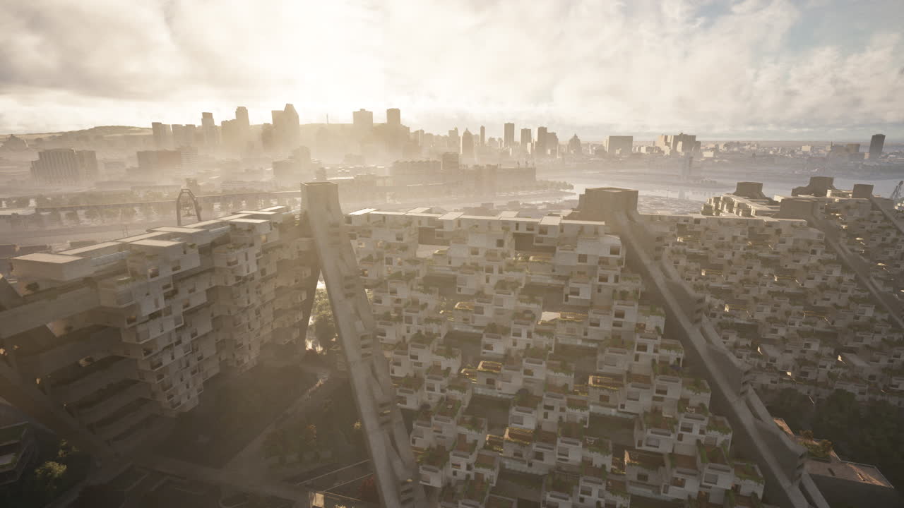 미래의 도시 풍경: 드론의 눈으로 보는 현대 대도시