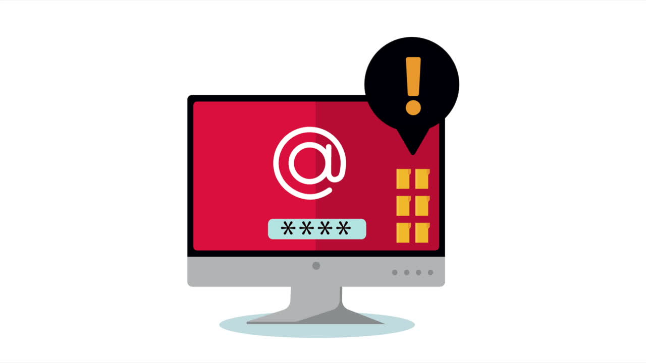 escritorio con animación de símbolo de arroba