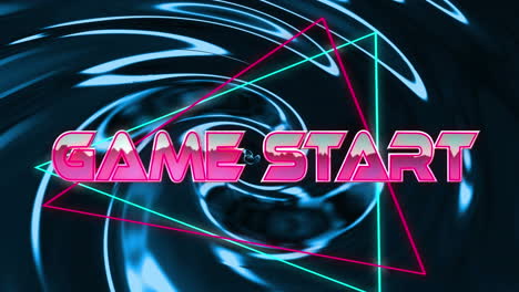 animation of game start in digital abstract space