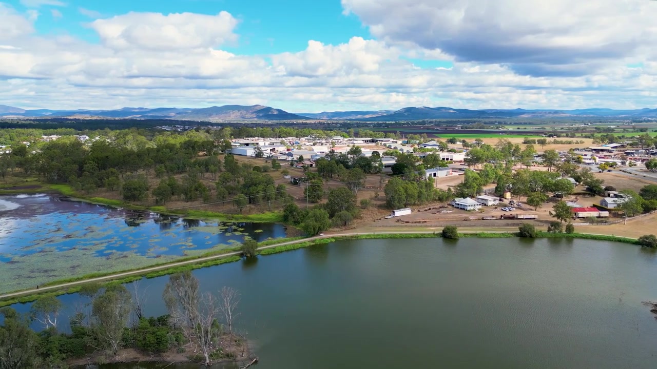 Droneopptak av Apex Park i Gatton i Lockyer Valley