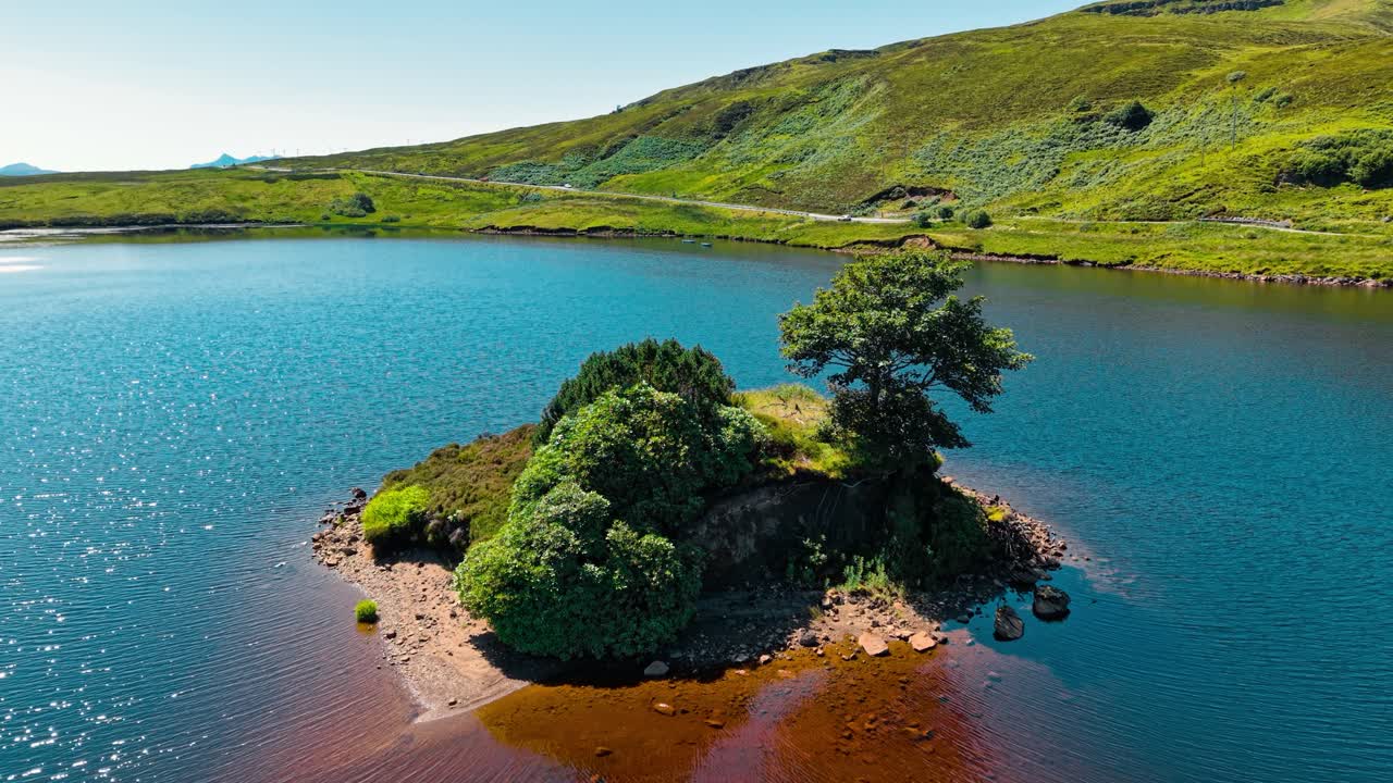 Scenic Island in a Mountain Lake Landscape