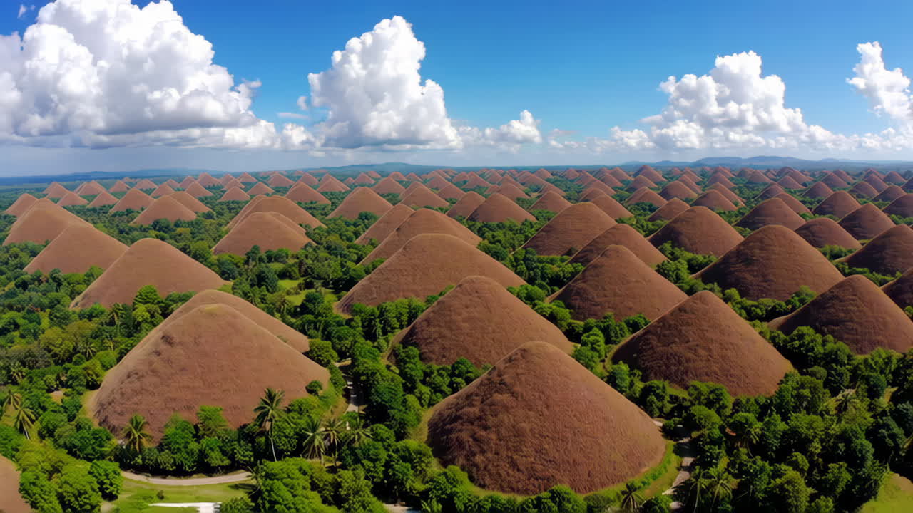 Panoramic view of the Chocolate Hills in Bohol, Philippines