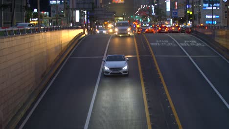 busy road in downtown seoul