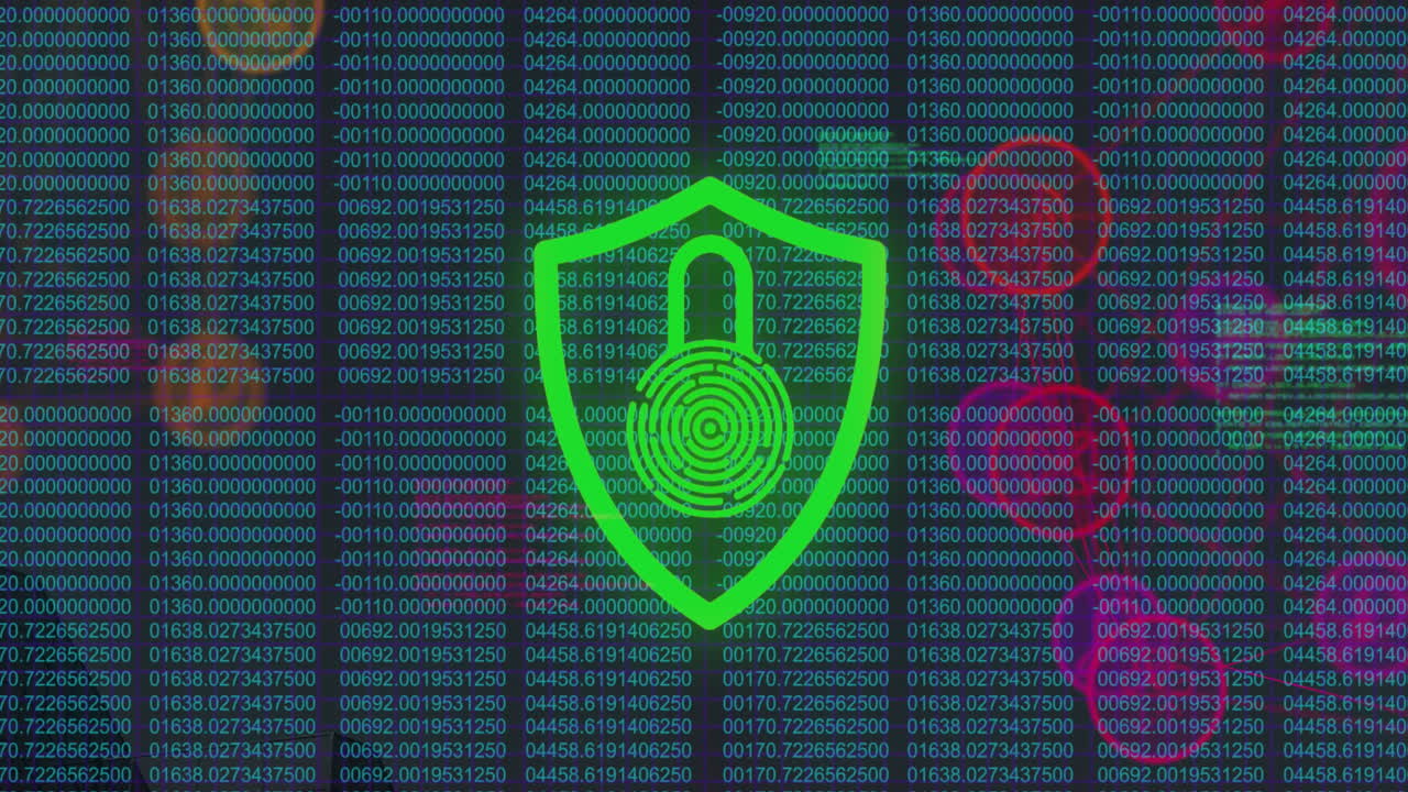 animazione dell'elaborazione dei dati su lucchetto