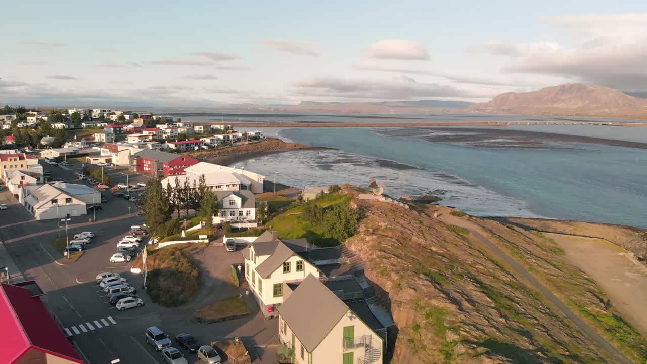 snaefellsnes 반도, 아이슬란드에서 borgarnes의 항공 보기