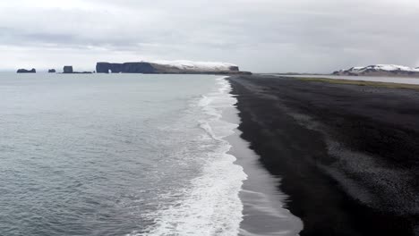 iceland's dramatic black sand beach coastline