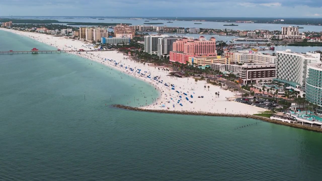 Veduta aerea di Clearwater Beach a Clearwater, Florida, Stati Uniti.