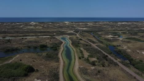 Imágenes-De-Drones-Del-Paisaje-De-Dunas-Holandés-En-El-Mar-Del-Norte