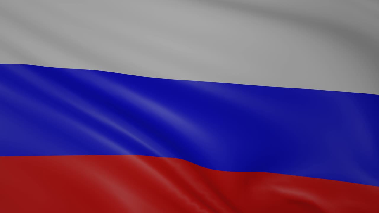 La bandiera nazionale della Russia - Rendering 3D realistico altamente dettagliato in 4K