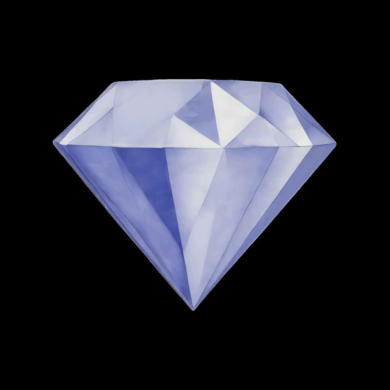 Animação de ilustração de diamante azul elegante como ativo isolado, vídeo 4K transparente, canal alfa
