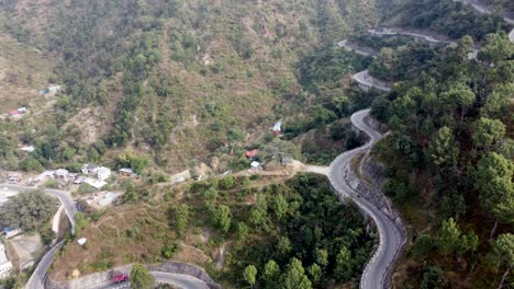 drone footage of the bp highway, bardibas highway, in the hills and mountains of nepal