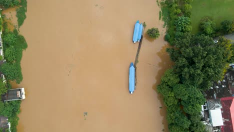 river cruise boats on the mae ping river, in chiang mai, thailand