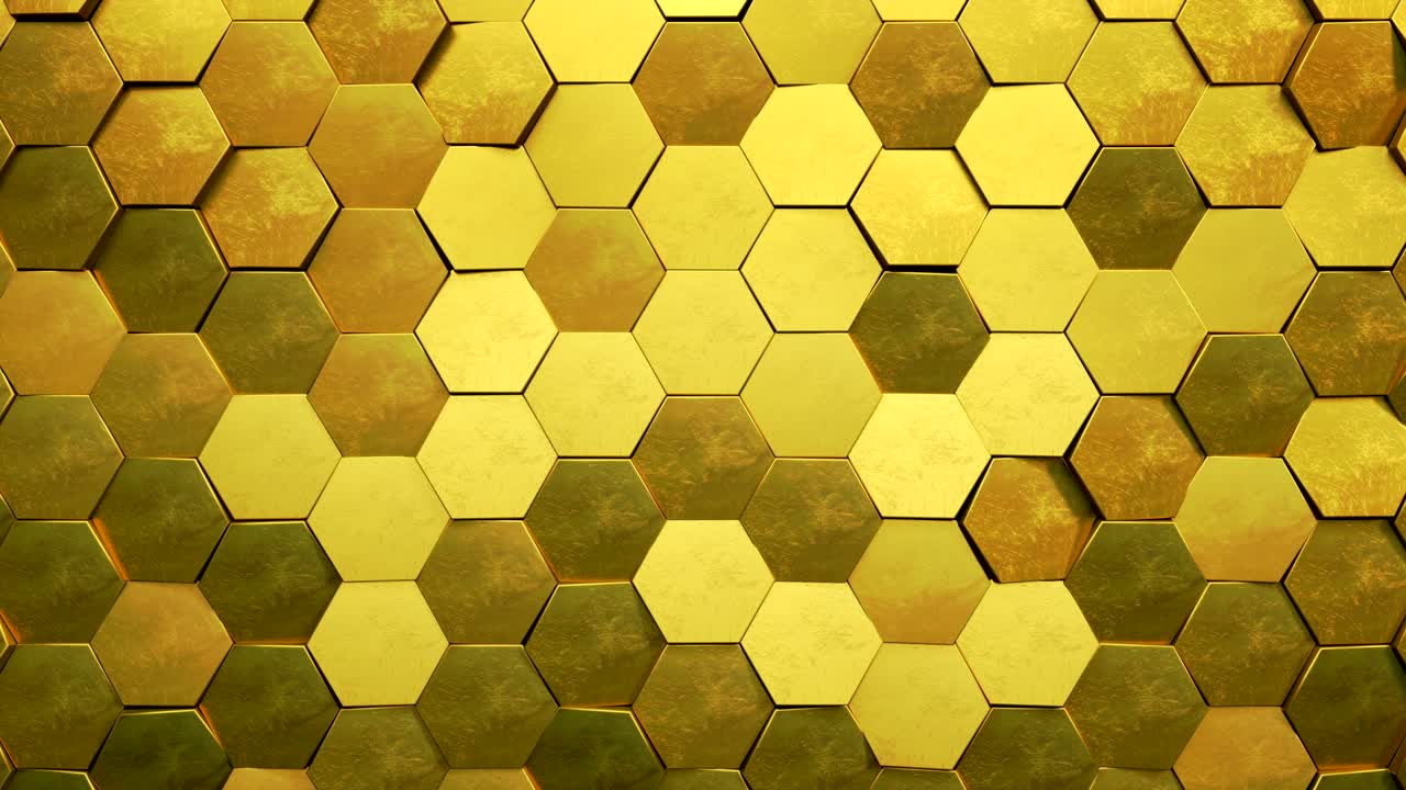 금색 추상적인 육각형 배경