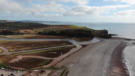 otter estuary nature reserve beside budleigh salterton beach