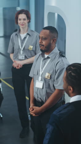 reunión del personal de seguridad del aeropuerto