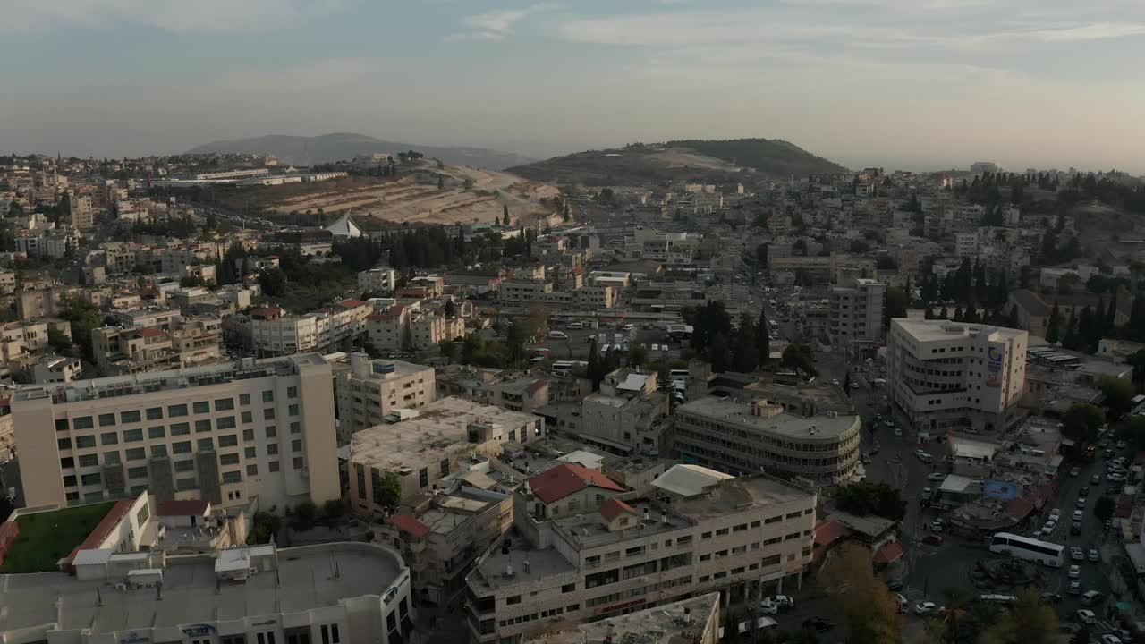 nazaret israel iglesia de drones sobrevuelo basílica de la anunciación católica cristiana tierra de la biblia oriente medio