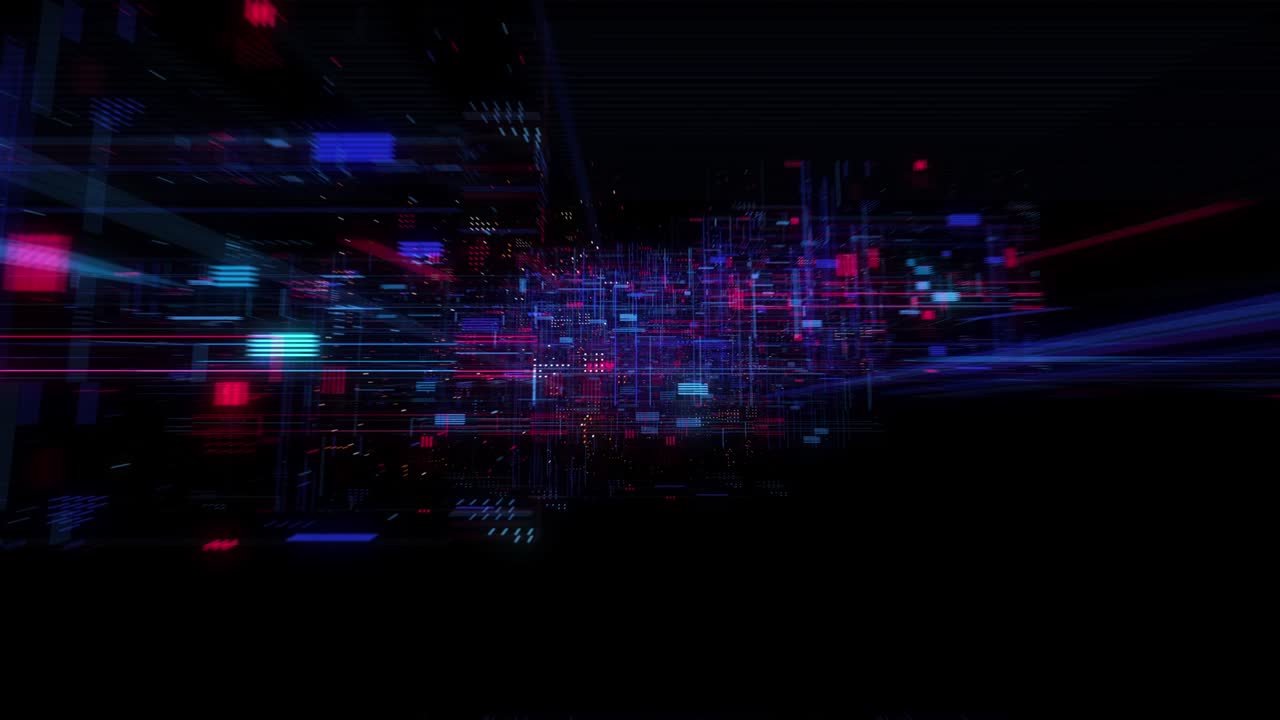 Abstract hologram 3D Big Data Digital City with futuristic matrix.