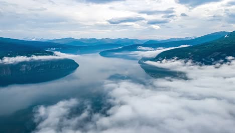 aerial footage beautiful nature norway.