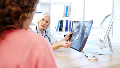 Female-doctor-and-patient-looking-at-x-ray