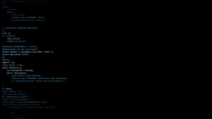 Scrolling Source Code on Computer Screen