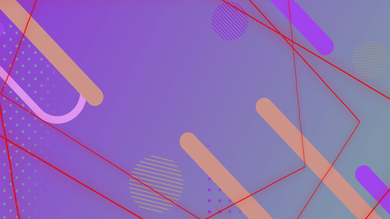 animación de formas abstractas vibrantes que se mueven sobre un fondo púrpura