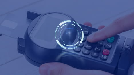 animación del escaneo de alcance sobre el terminal de pago