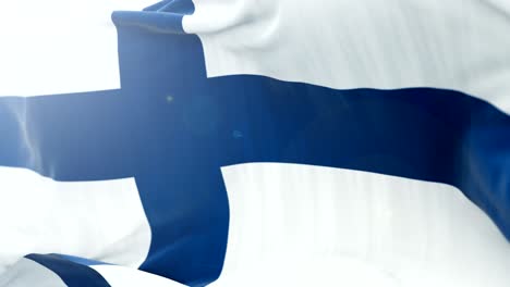 finland flag slow waving background. 4k close up flag waving. seamless loop