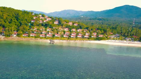 4K-Aerial-Front-View-of-Surin-Beach,-Phuket