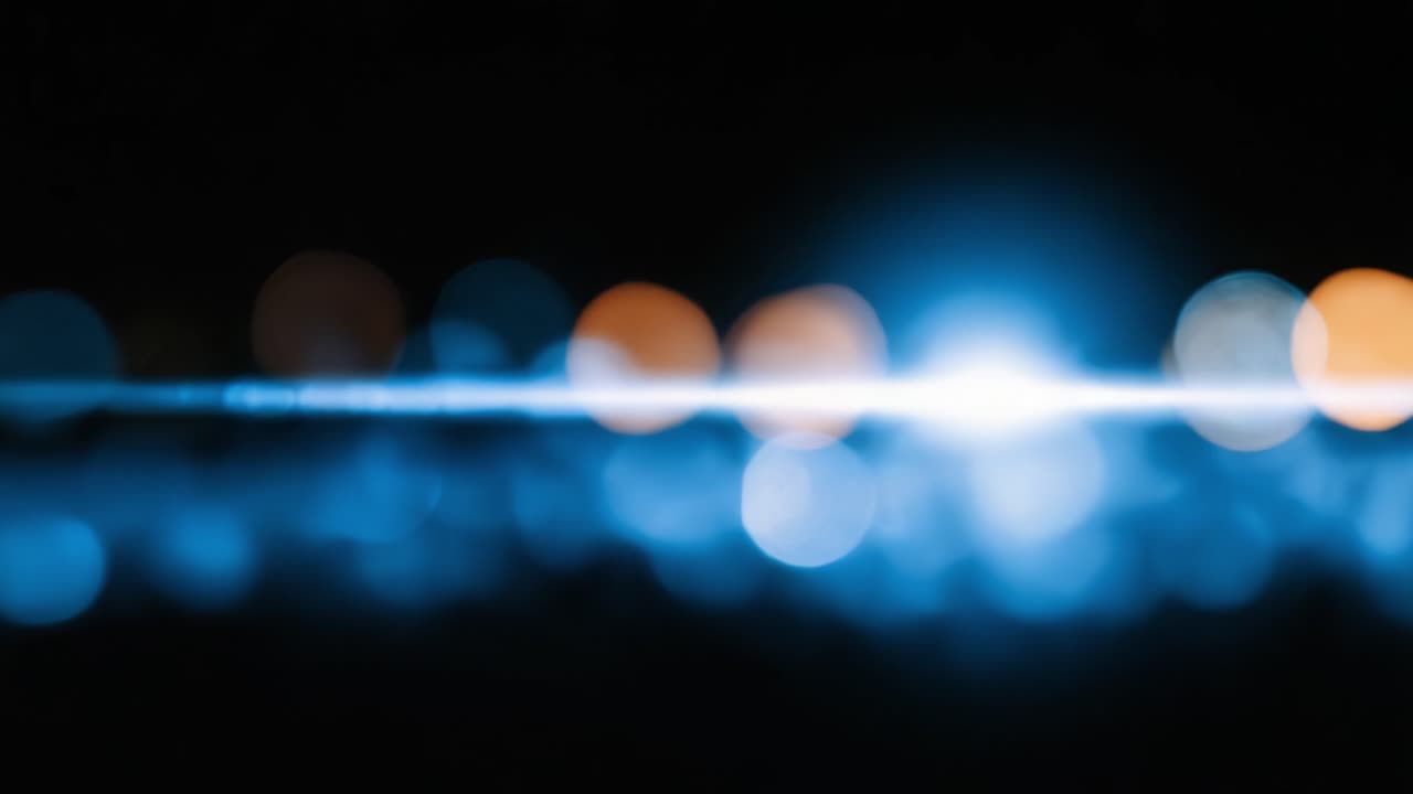 A captivating display of vibrant blue lights and soft bokeh effects that create an enchanting atmosphere, drawing attention to the interplay of colors and brightness