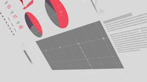 animation of financial data processing on white background