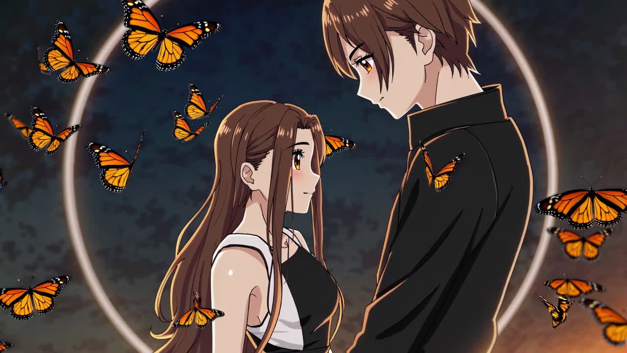 una pareja de anime enamorada