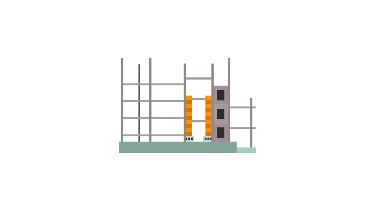 Animated Illustration of a Building Construction Process