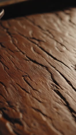 close-up of dark wooden surface